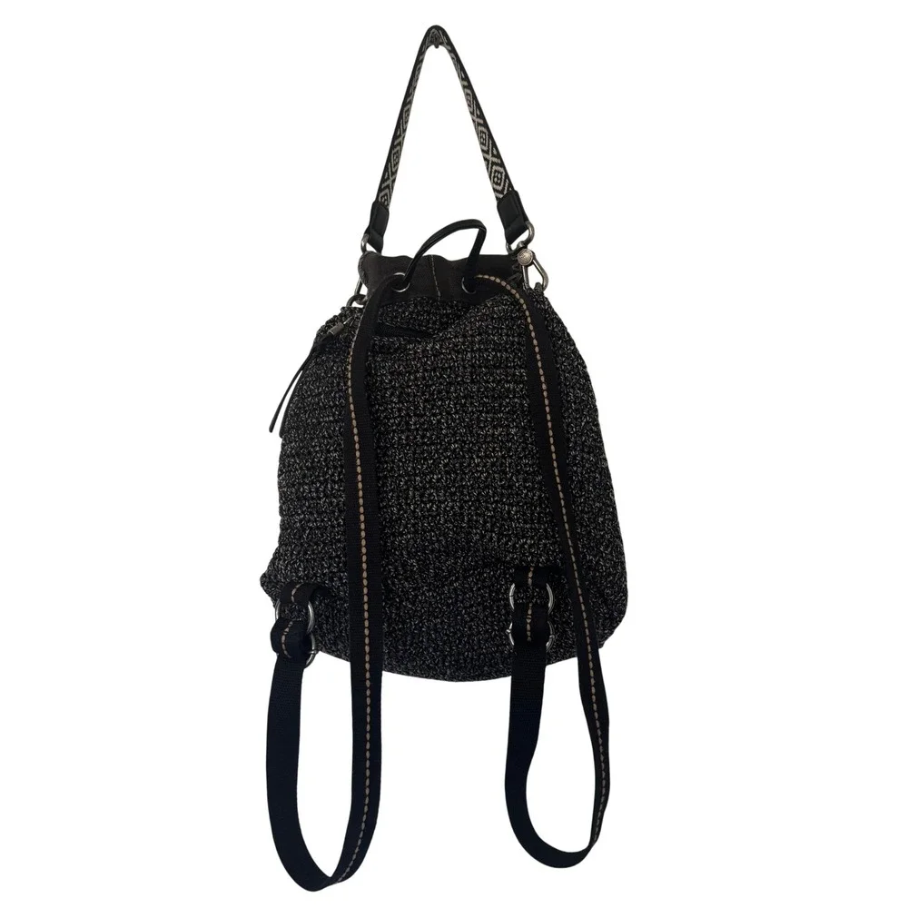 The Sak Crochet Backpack Brown Tan Marl Convertible Shoulder Bag Boho Hippie